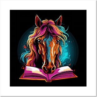 Horse Reads Book Posters and Art